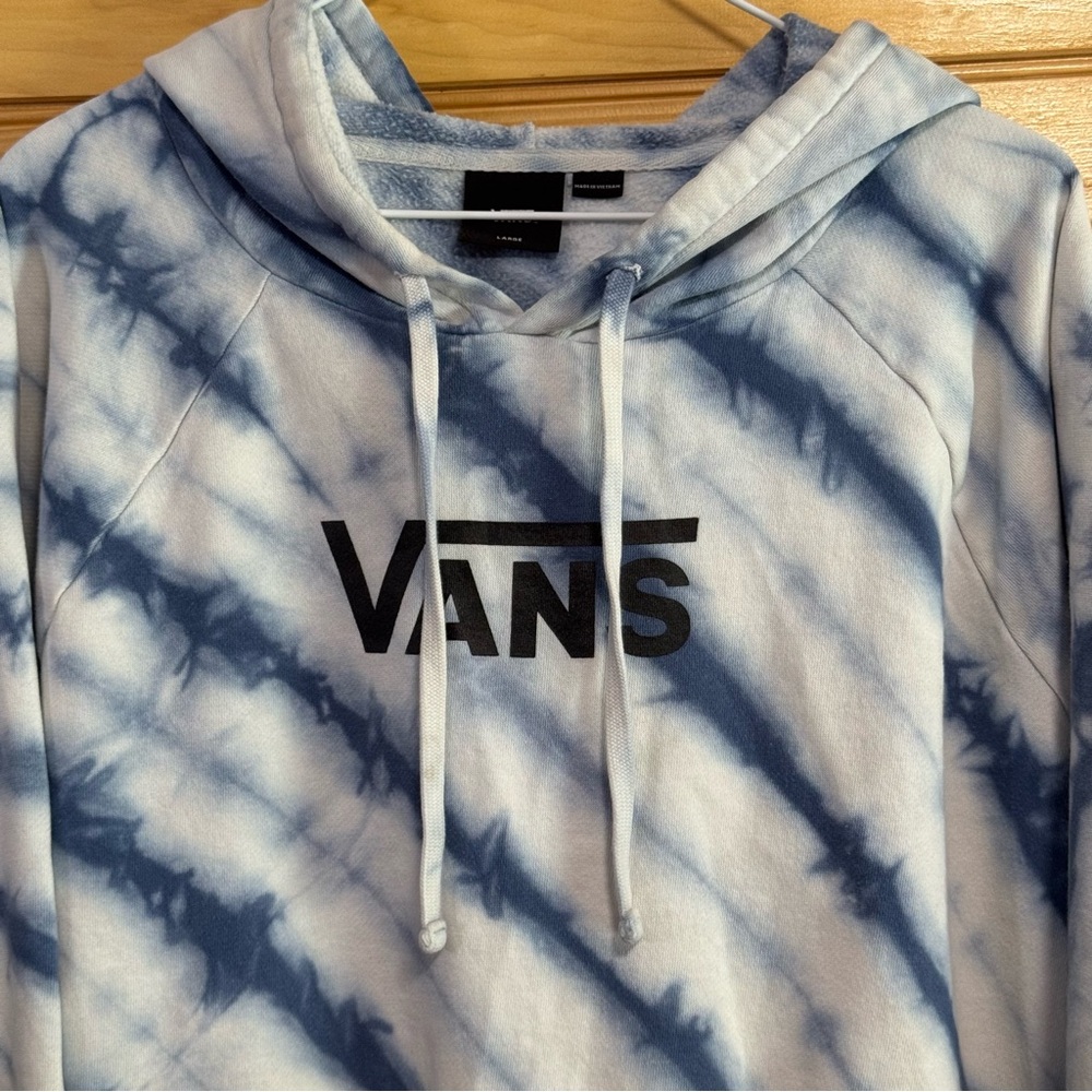 Vans Light Blue Tie Dye Thin Women’s Hoodie Large - Picture 2 of 5